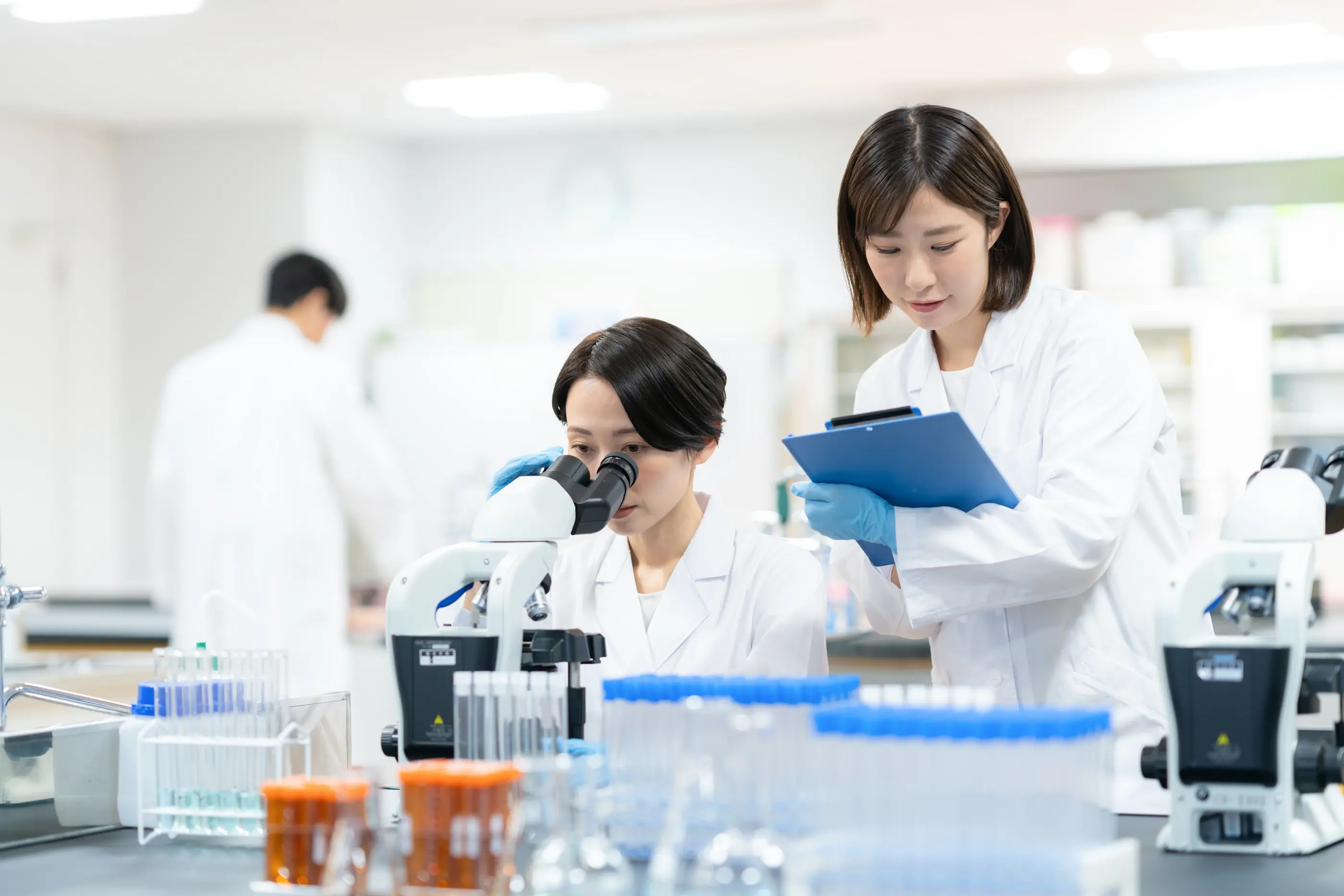 A researcher at work in the laboratory.