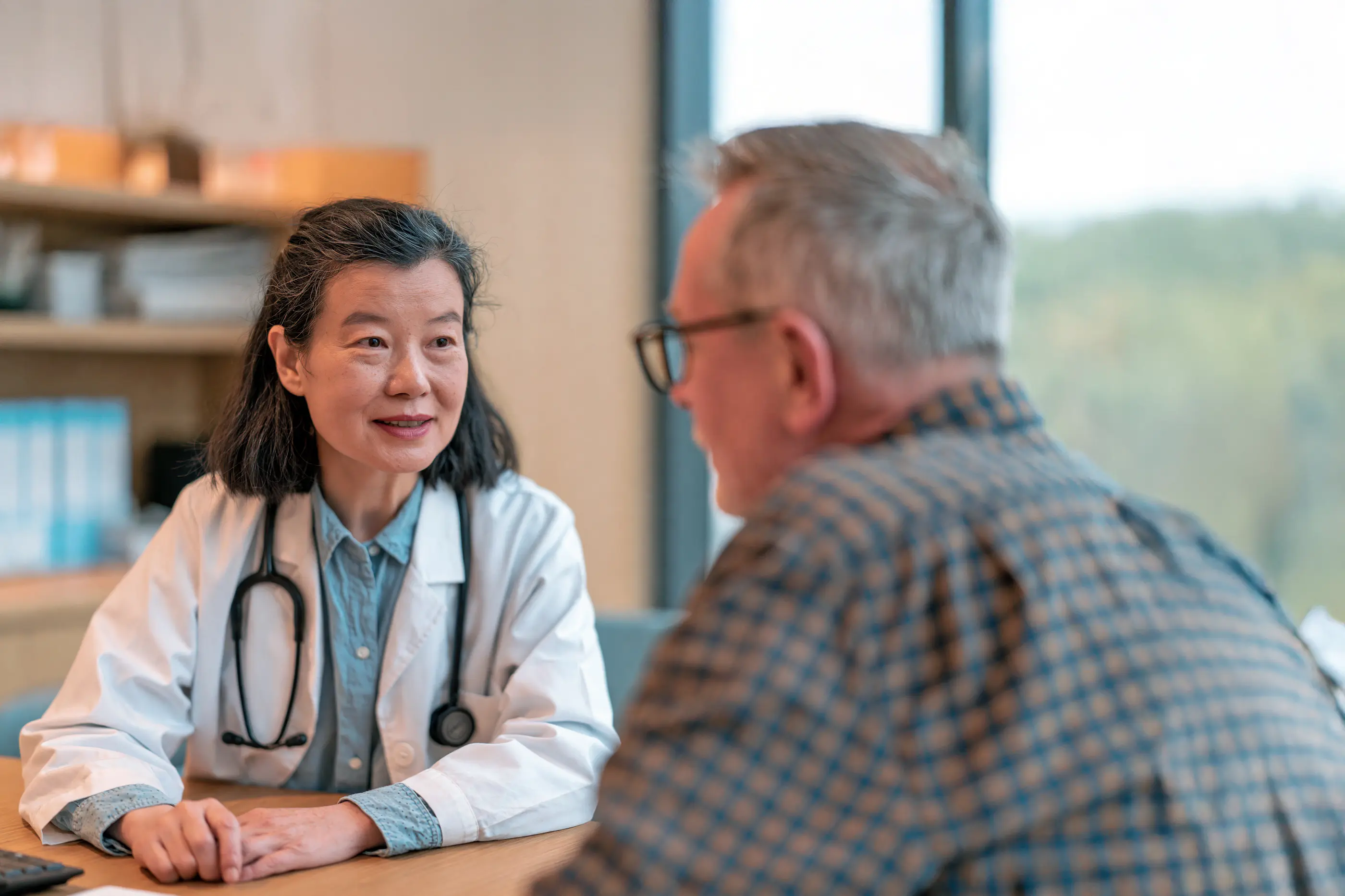A one-to-one consultation with a senior physician.